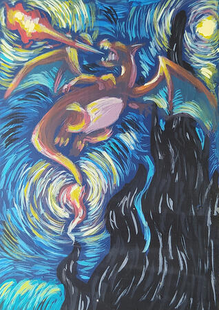 Charizard Van Gogh style