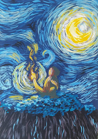 Charmander Van Gogh style
