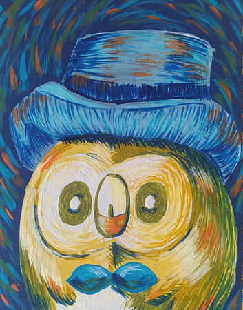Rowlet Van Gogh style